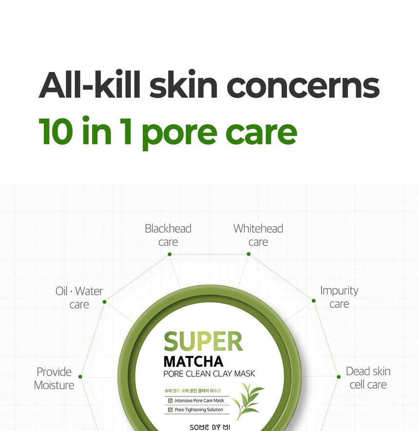 SOME BY MI - Super Matcha Pore Clean Clay Mask - Korean - The SkinCare